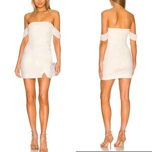 New Likely Paz Dress White Pleated Chiffon Off Shoulder Bridal Wedding